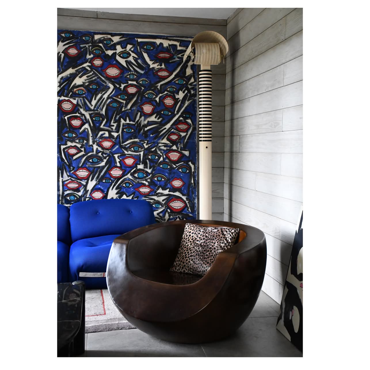 Pair of Moon armchairs in fibreglass