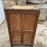 Meuble de métier Frigo bois glacière bar en chêne des années 30