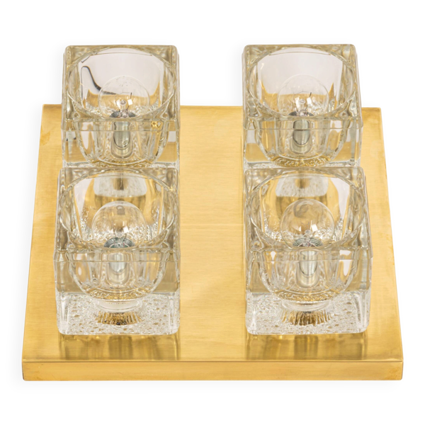 Plafonnier en verre par Peill & Putzler, Allemagne, années 1970