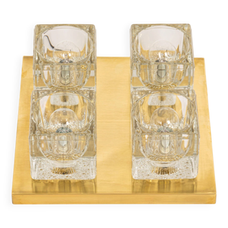 Glass ceiling light by Peill & Putzler, Germany, 1970s.