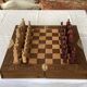 Wooden chess set from the 1960s, dimensions: length - 47.5 cm -