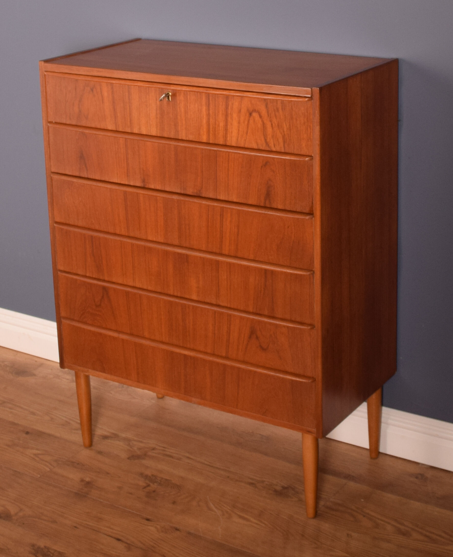 Restored Teak 1960s Danish Retro Chest Of Drawers