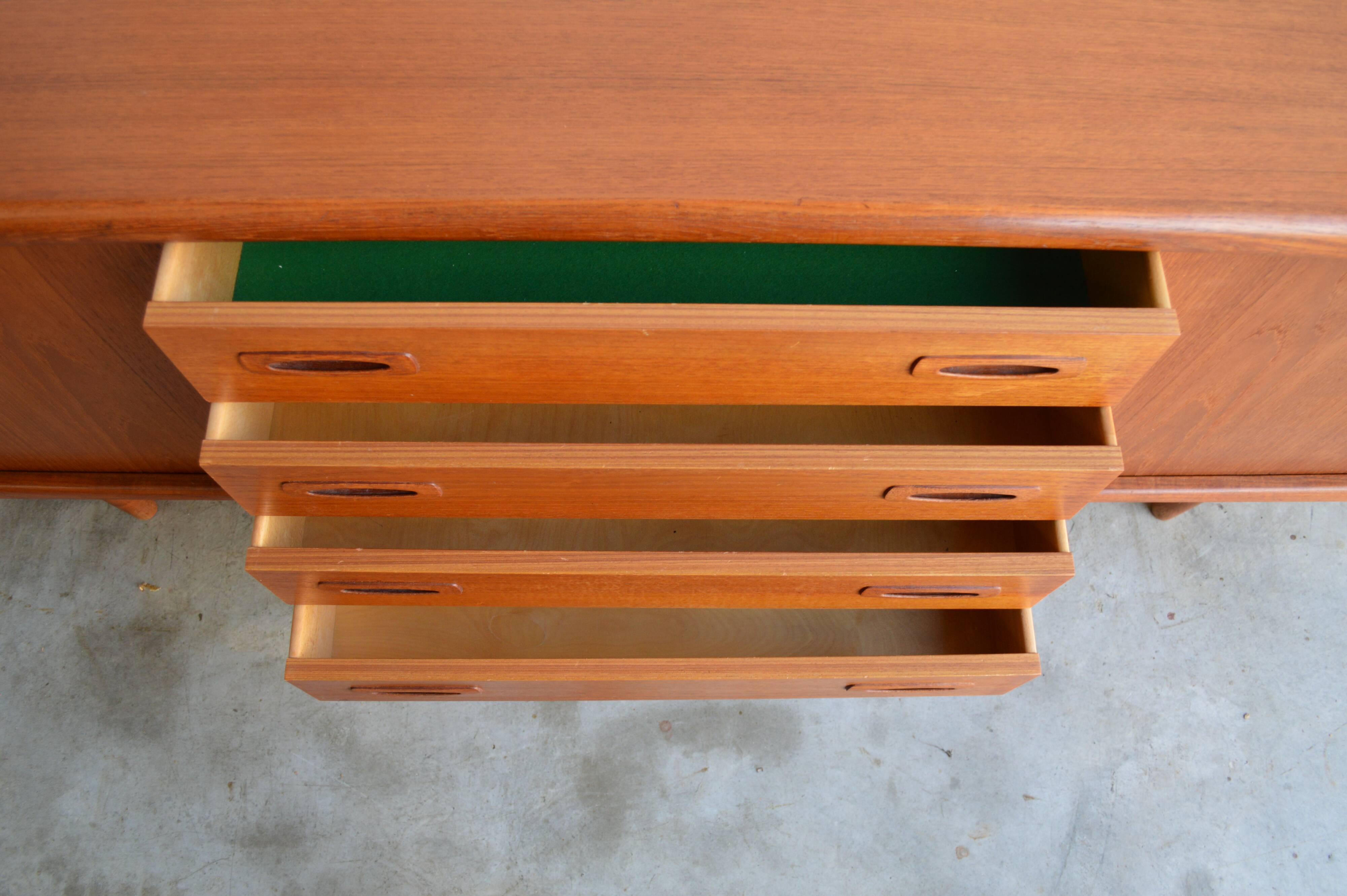 Danish teak sideboard by H.P. Hansen 220cm