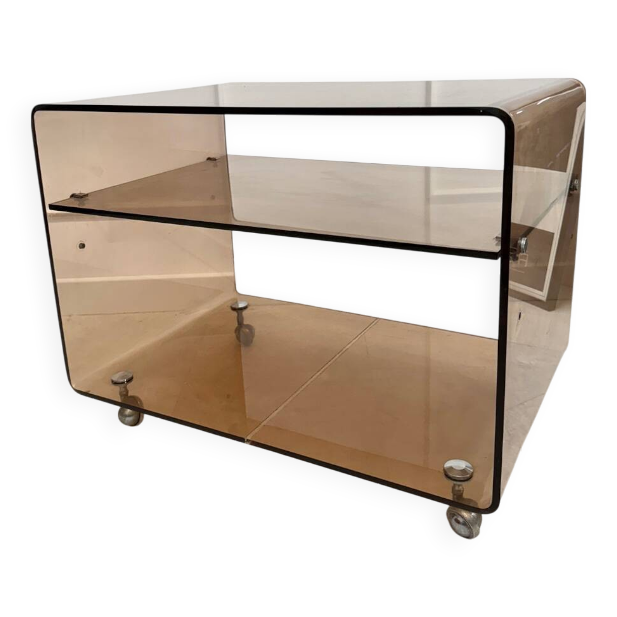 Smoked plexiglass coffee table