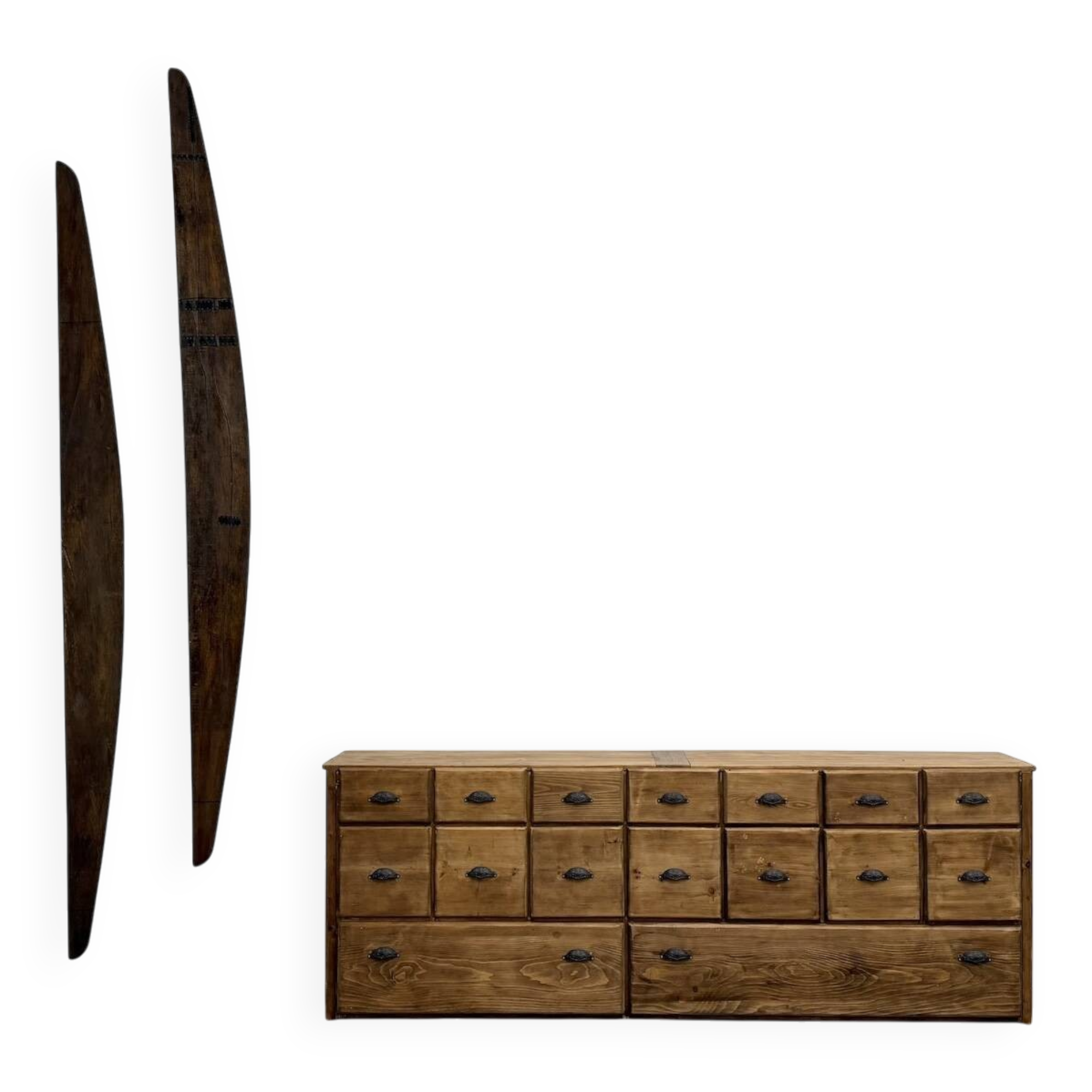Large Pine Workshop Furniture with Drawers