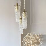 Waterfall pendant light 3 vintage tulips