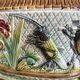 Important planter cache pot barbotine decor insects musicians late 19th century