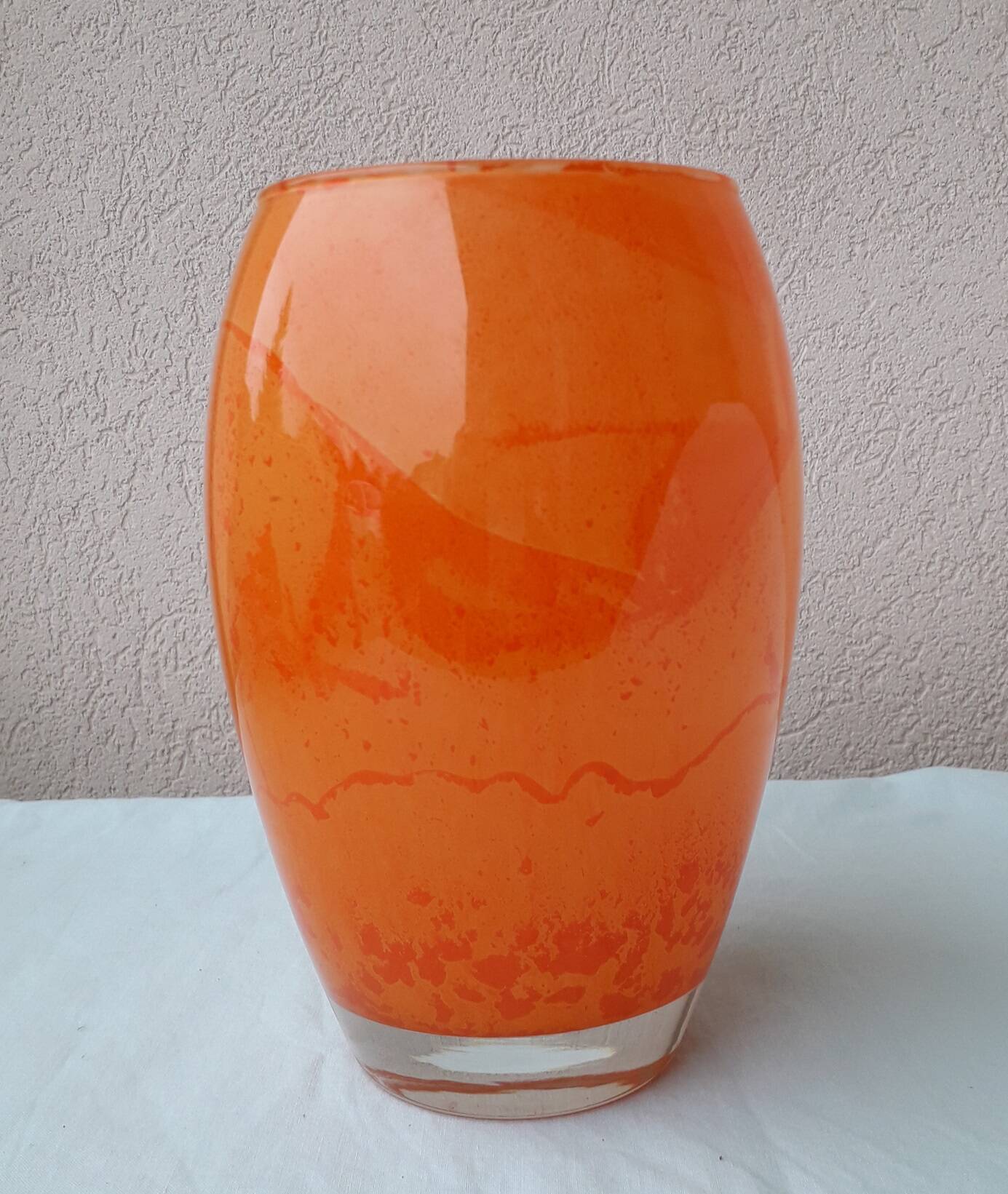 Orange glass vase
