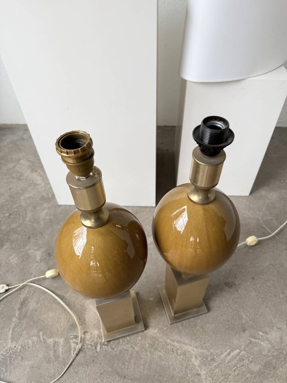Pair of Philippe Barbier table lamps from the 70s