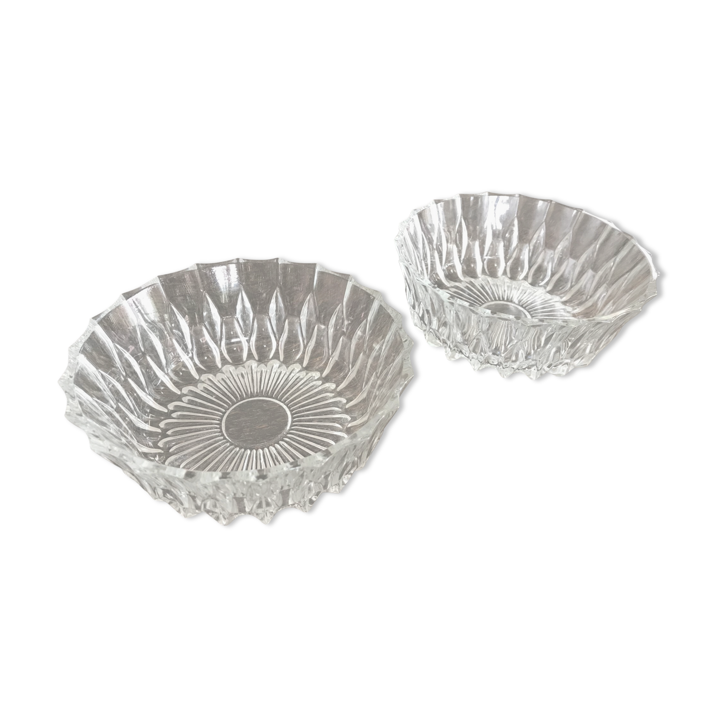 Set of two glass bowls