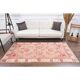 Vintage Turkish Oushak Handmade Wool Cotton Pink Area Rug 115x211