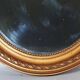 Miroir ovale cadre ancien style Louis XVI bois stuc doré d'origine 52x37 cm