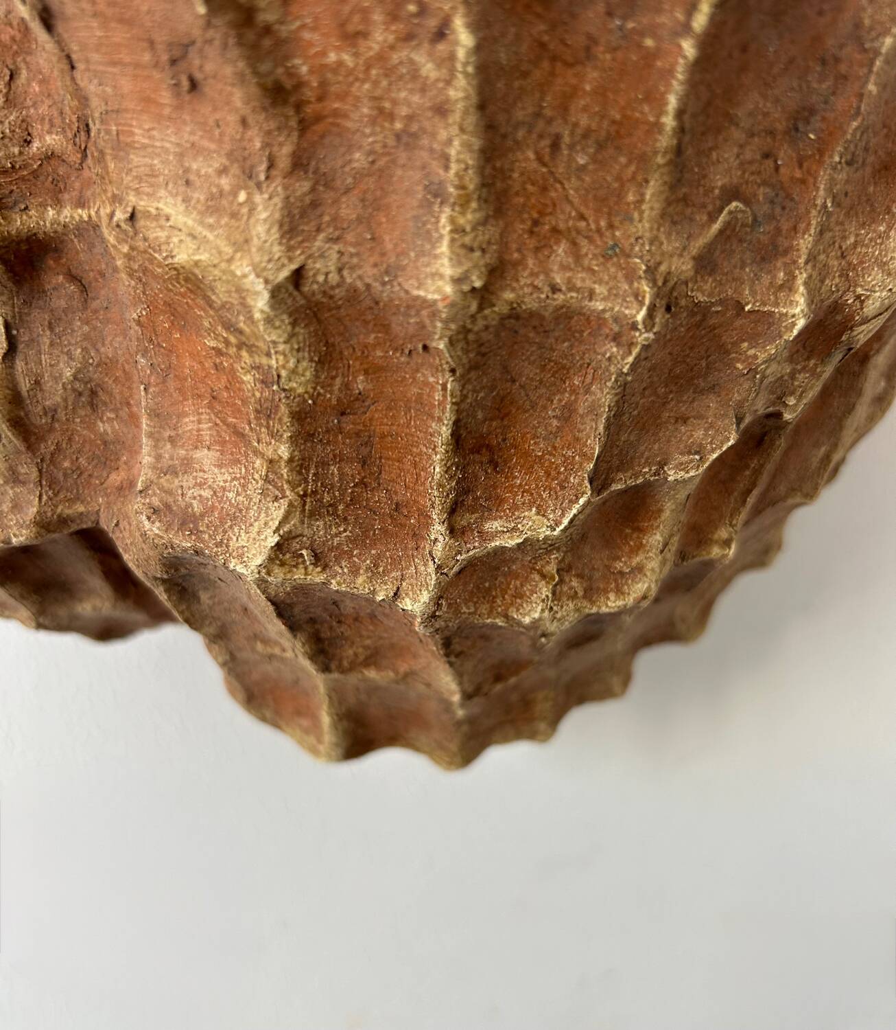 Pair of vintage terracotta shell wall lights
