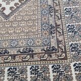 Large Persian rug beige brown wool knotted handmade 250x350cm