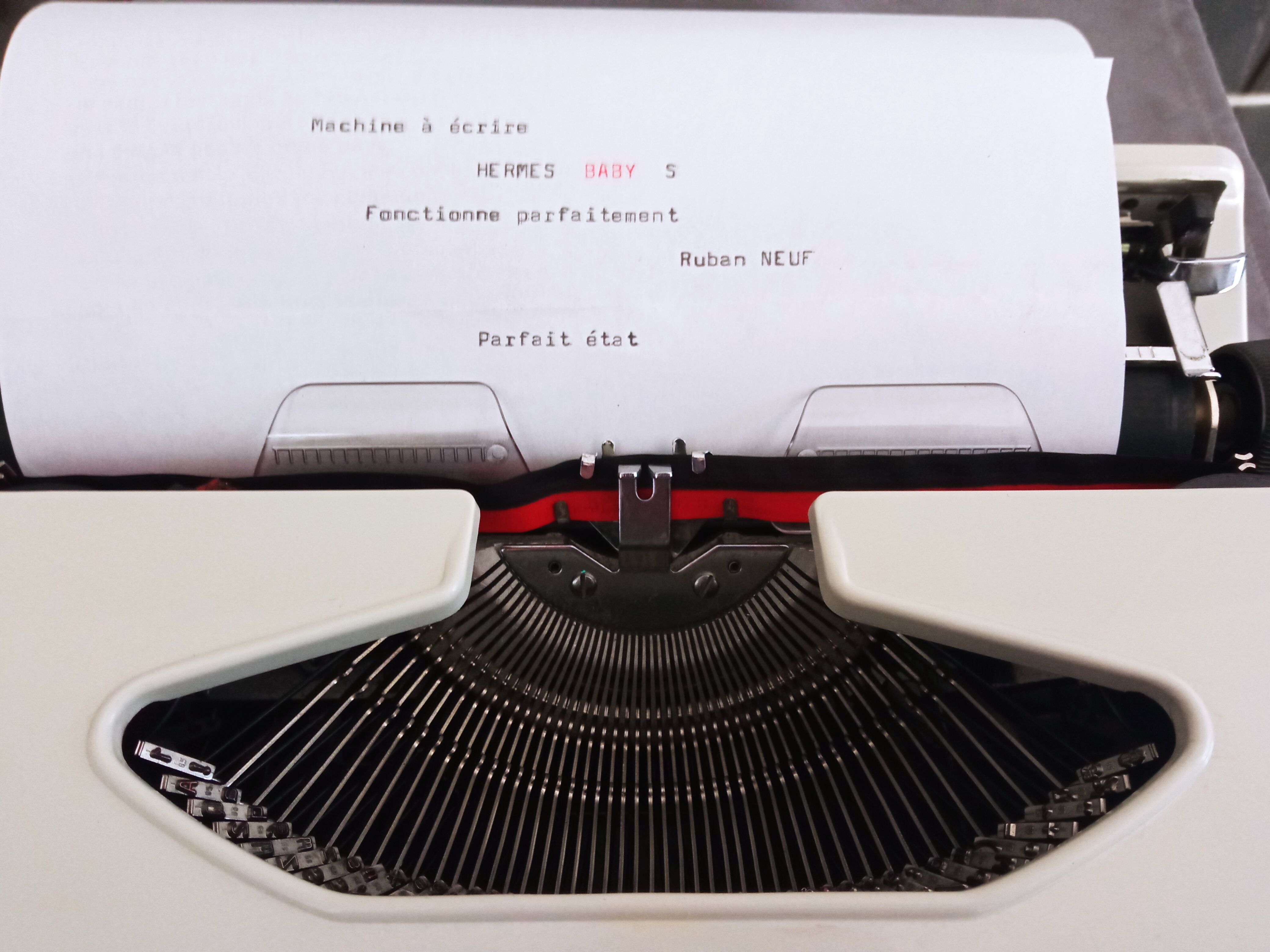 Typewriter Japy Baby Hermes white ribbon new Like NEW