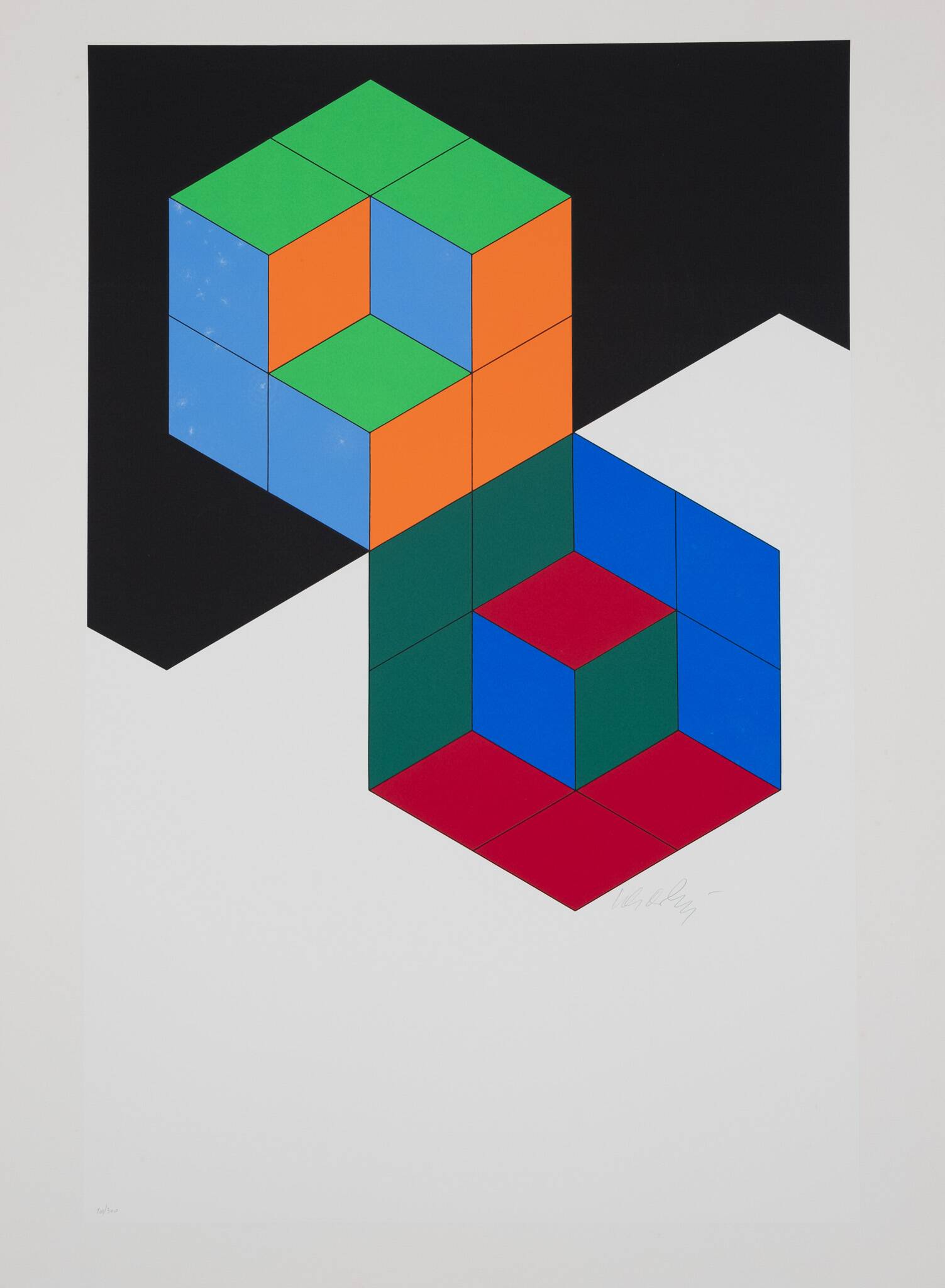 Victor Vasarely: Kinetic Composition: Bi Hexa - Original Silkscreen Print