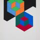 Victor vasarely : composition cinétique : bi hexa - sérigraphie originale s