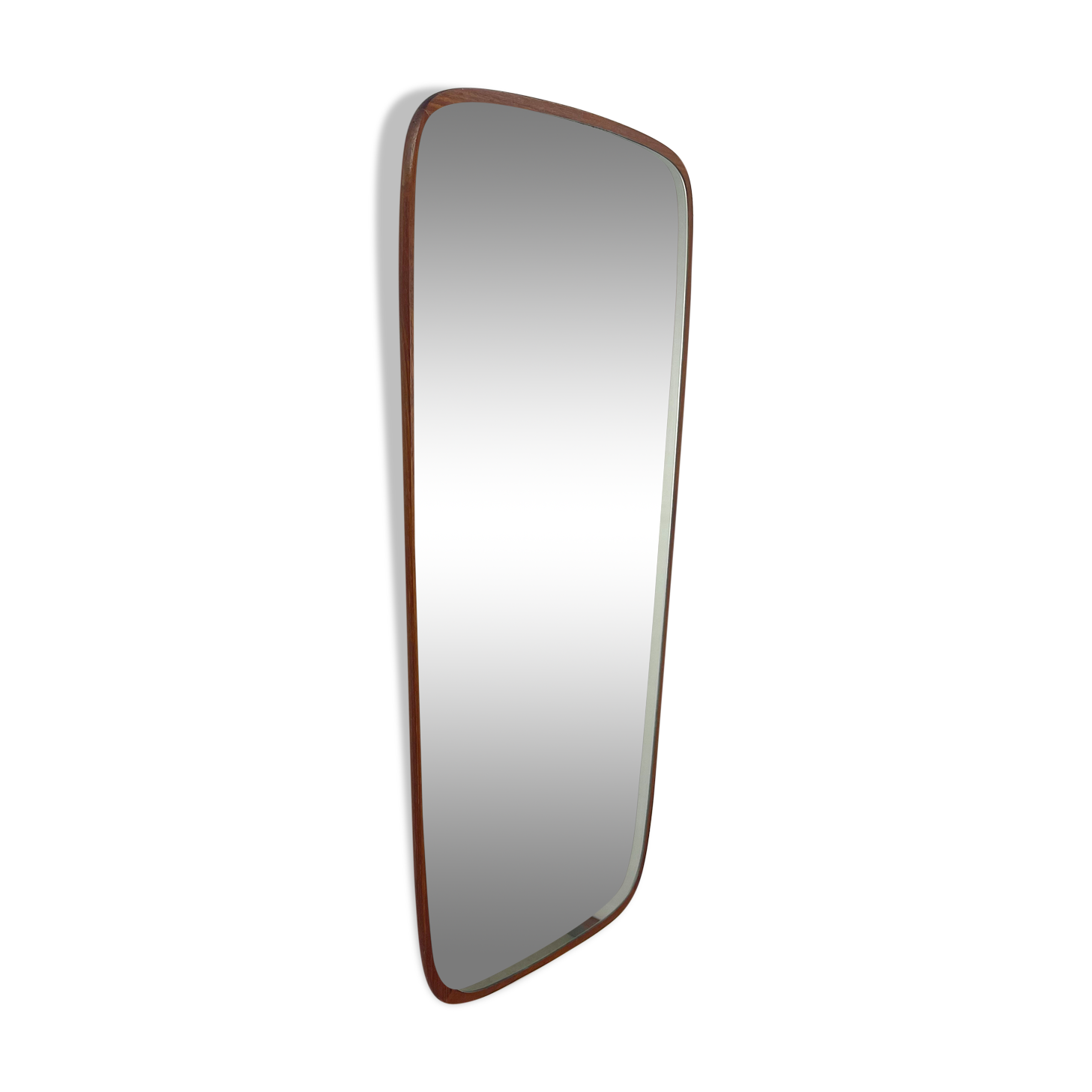 Miroir avec bord en teck de bois