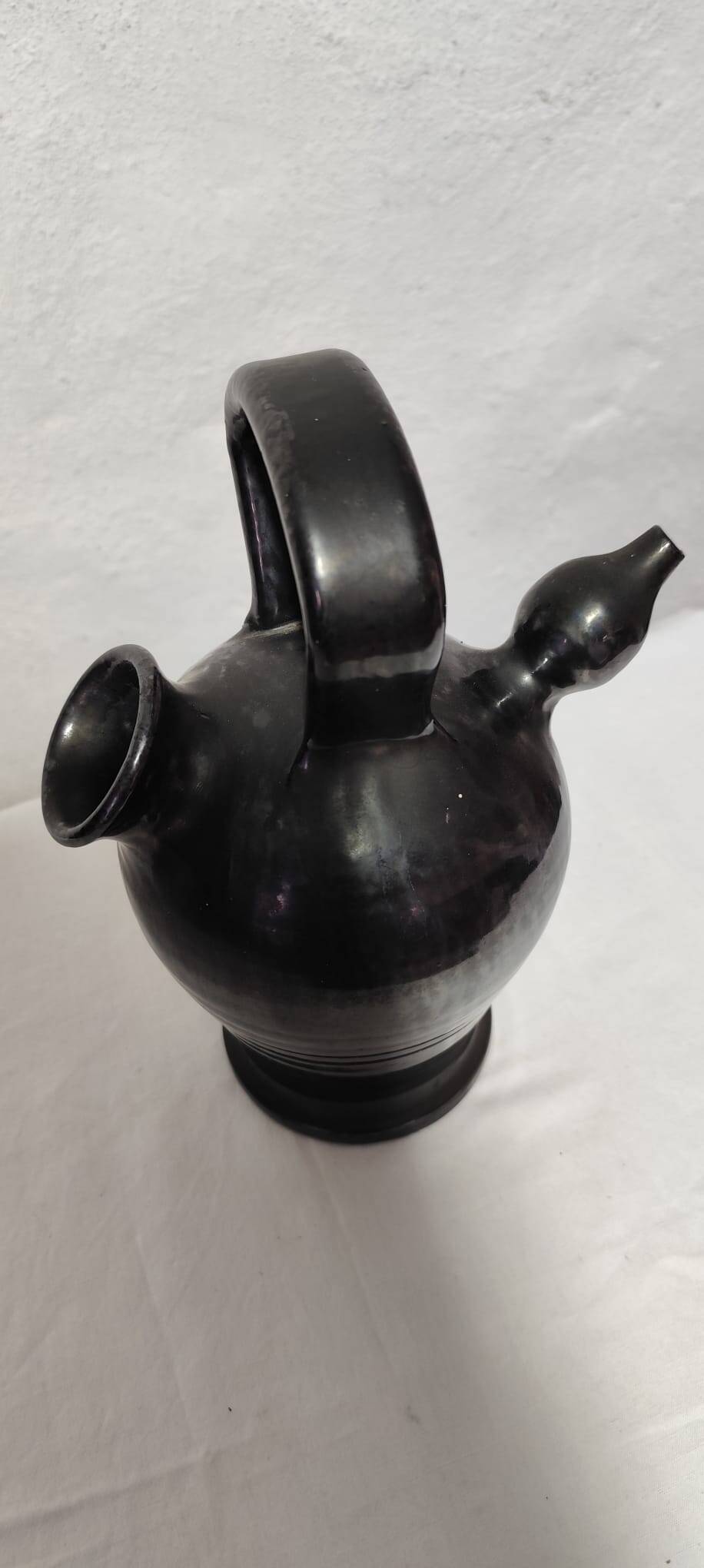 Gargoulette en céramique noire – Attribuée à Robert Picault (Valallauris),