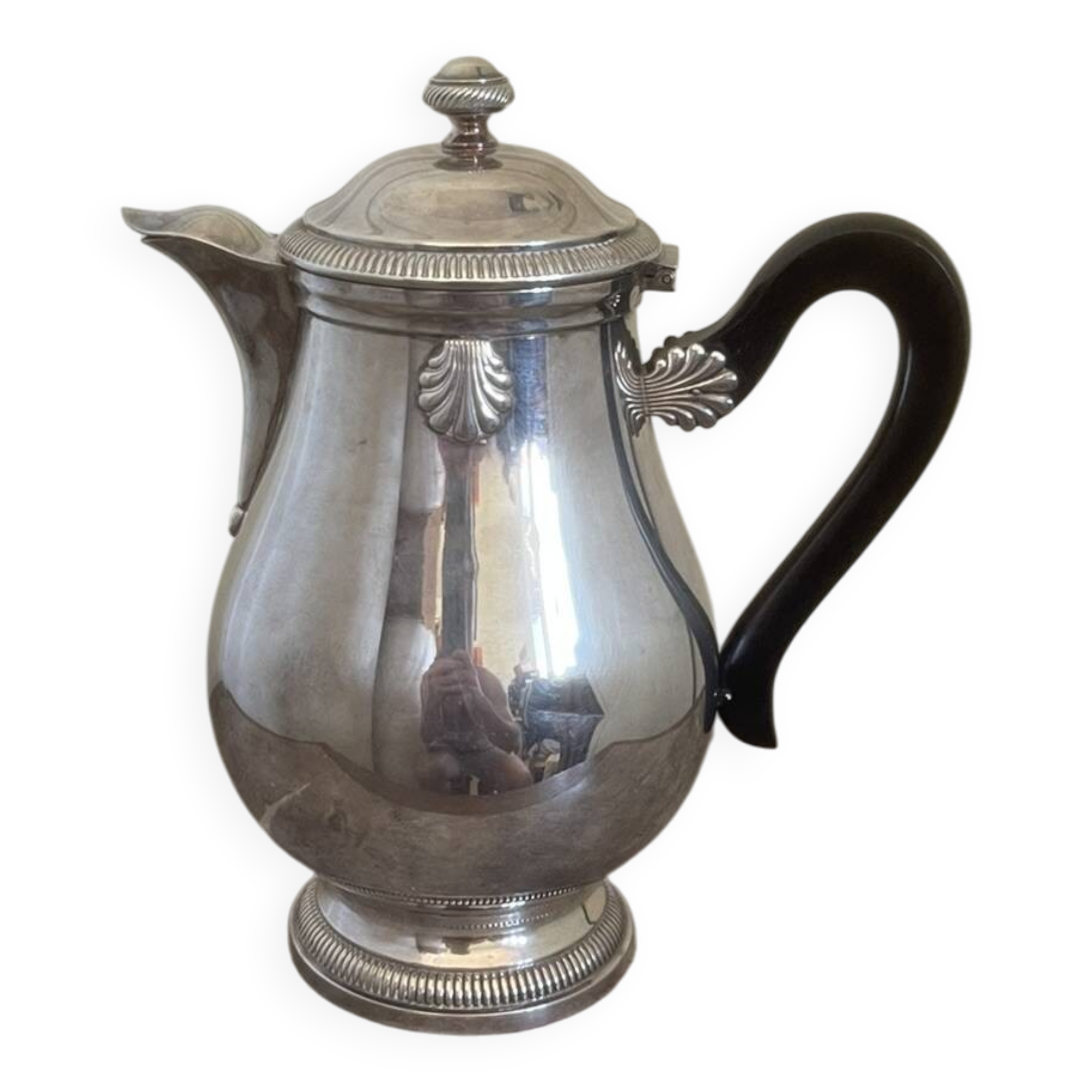 Ancien théière cafetière métal argenté boulenger coquillage coque