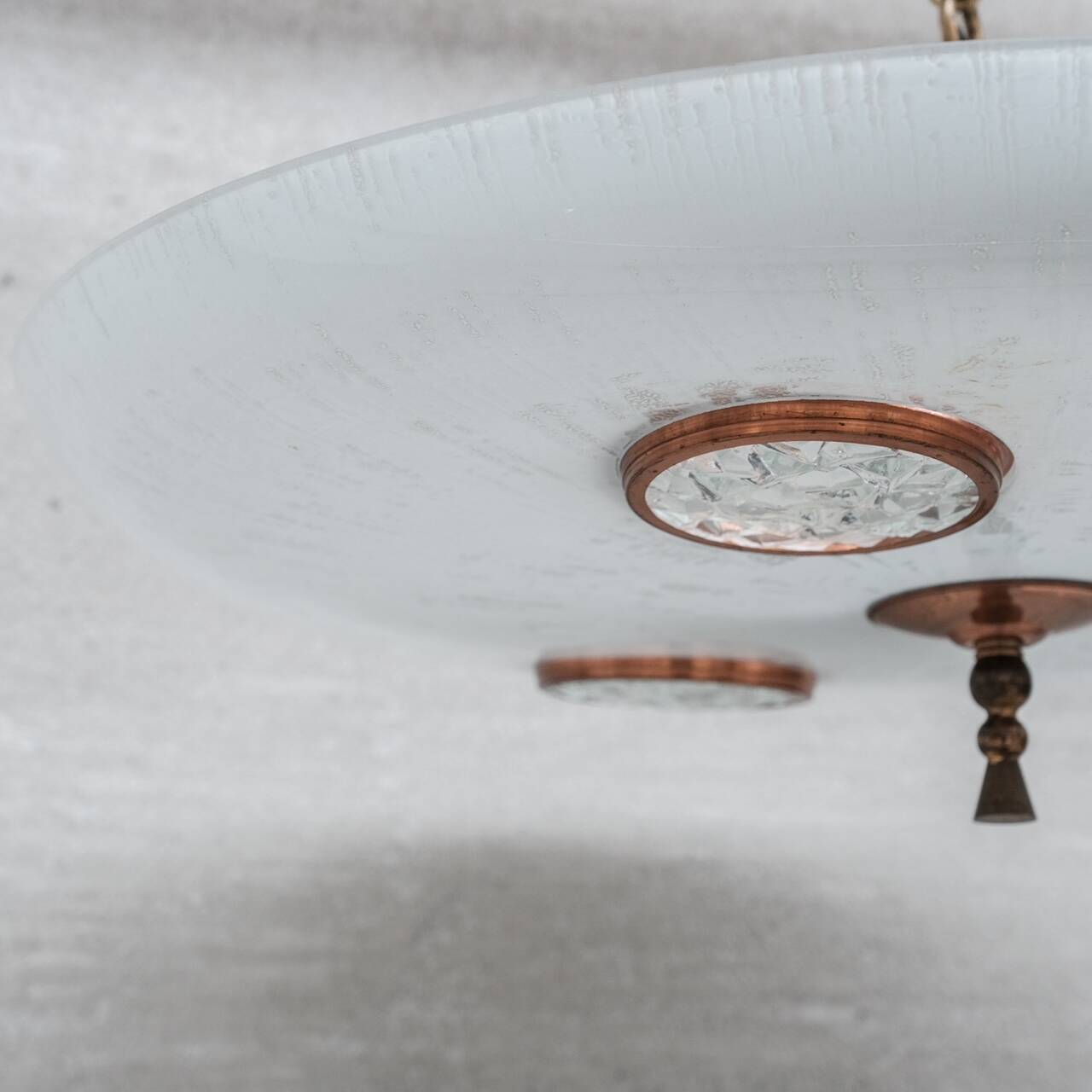 Unusual Saucer Style Mid-Century Pendant Light (2 available)