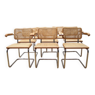 Set of 8 Cesca B64 chairs, Marcel Breuer