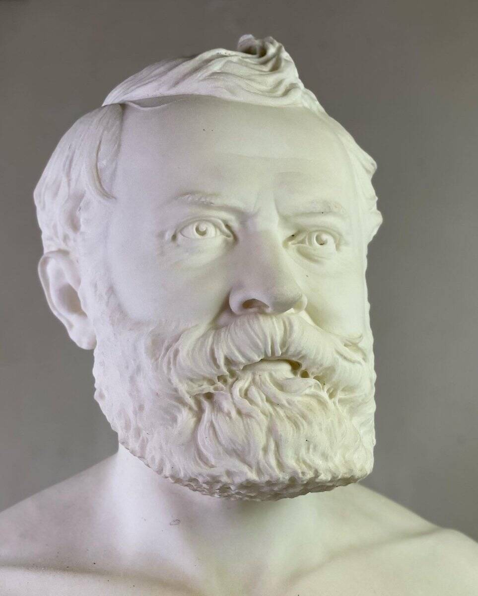 White marble statue bust signed Cassano