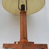 Lampe de table avec incrustations et abat-jour en soie