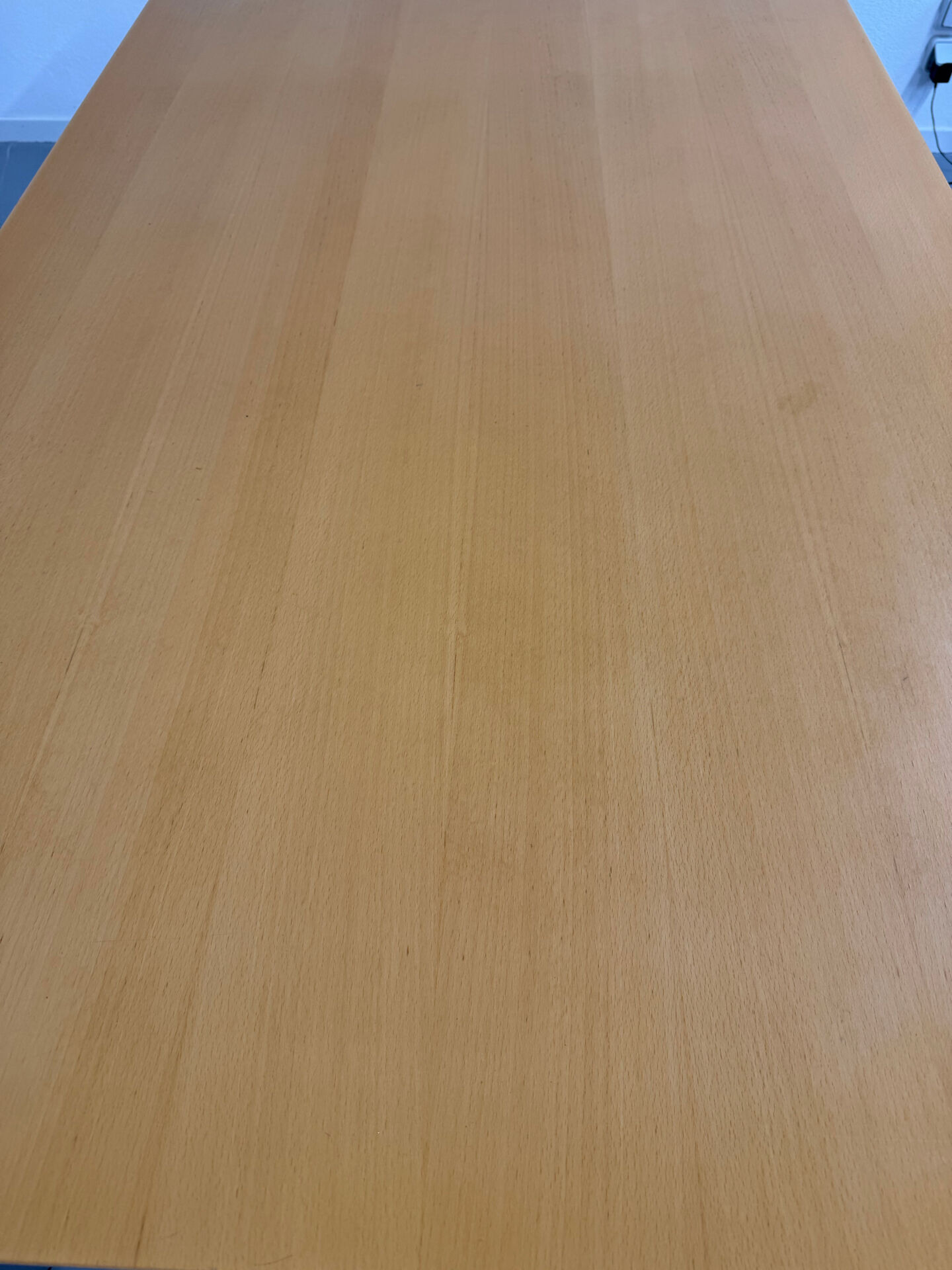 Large table design USM Haller wooden top and chrome structure
