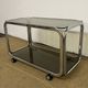 Metal and smoked glass rolling trolley / Bar cart from the 70s
