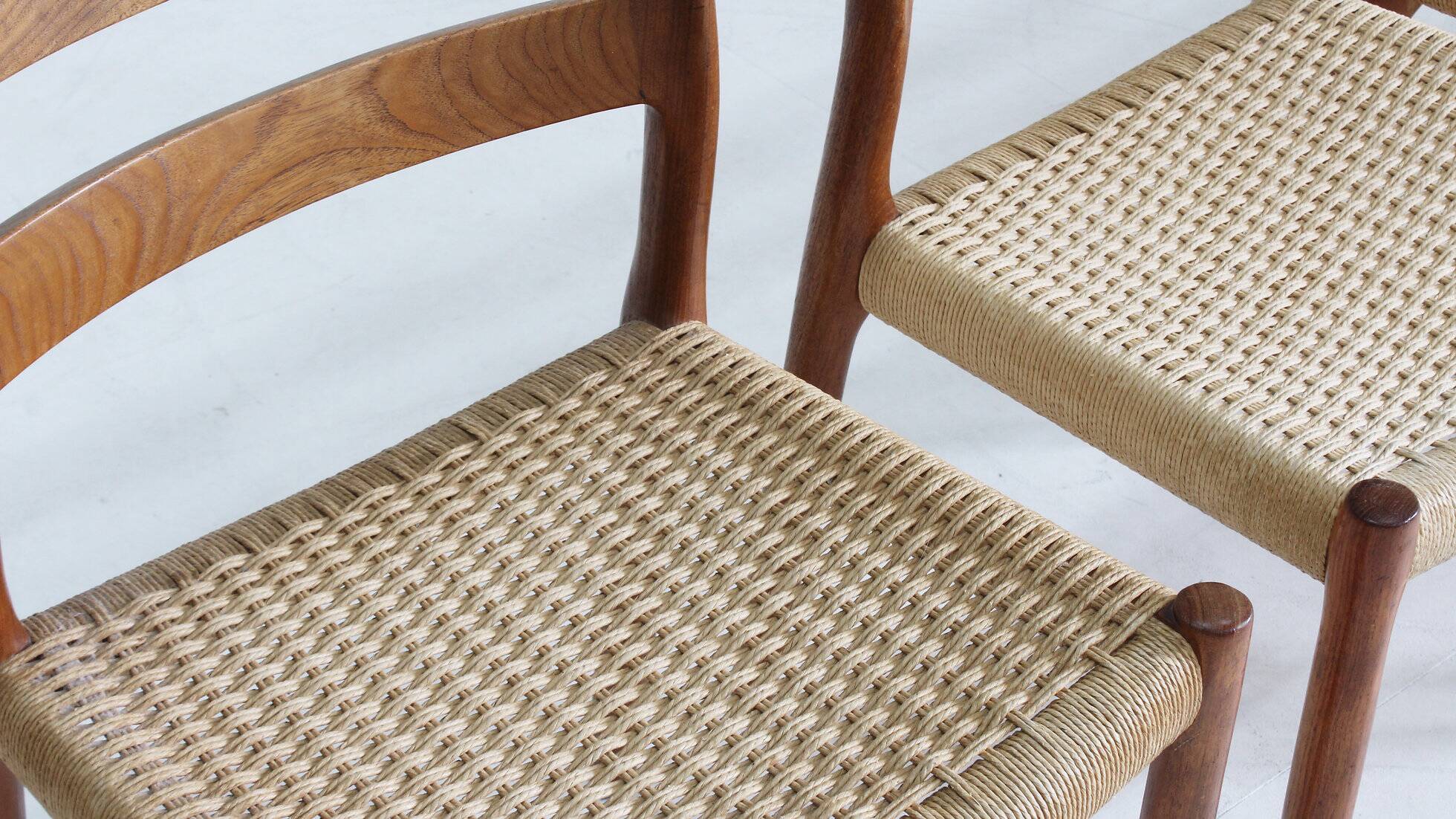 Vintage Danish dining room chairs by Niels Otto Moller model 84 set of 5
