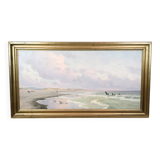 Oil painting on canvas - Coastal landscape - Alfred Theodor Olsen - Circa 1900