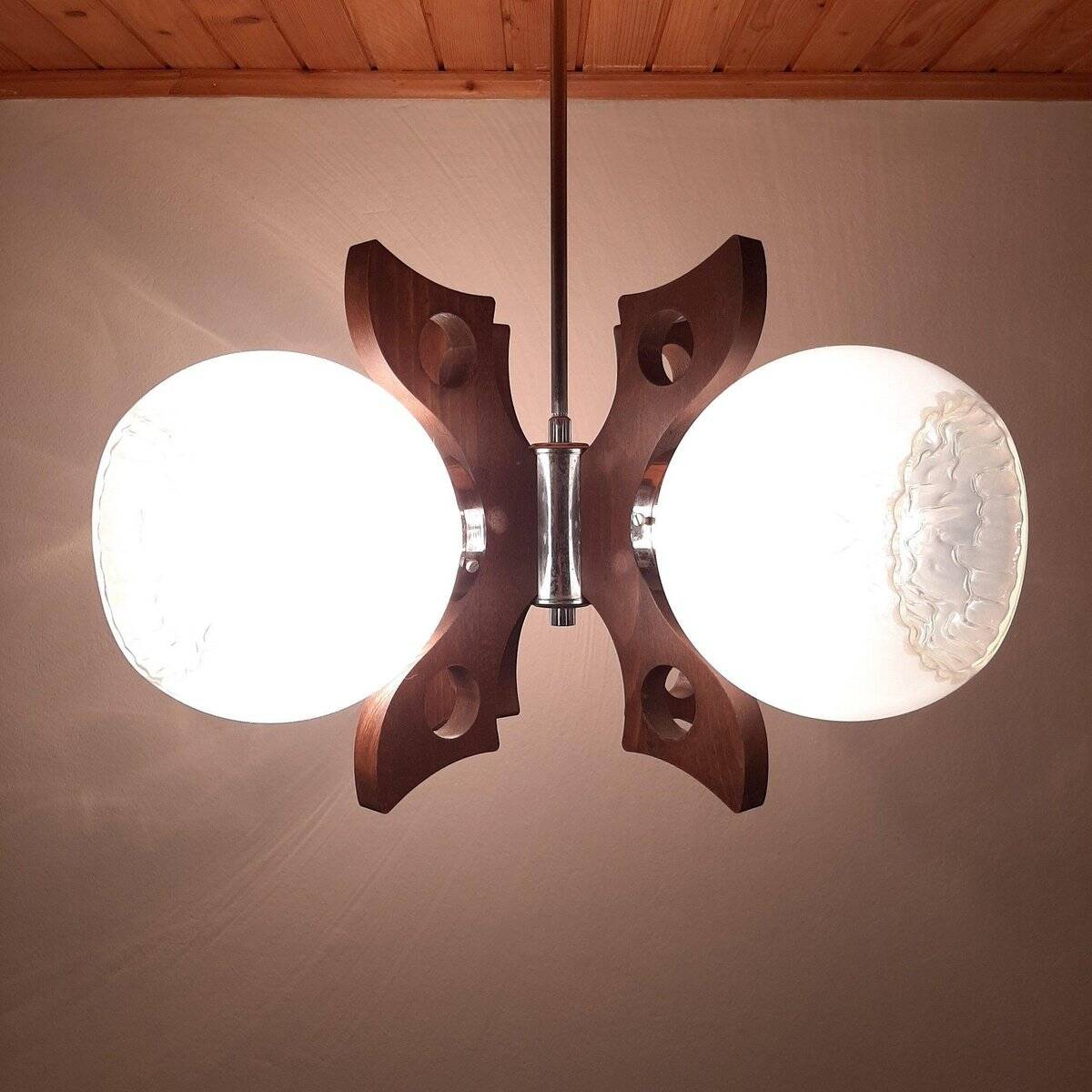 Mid-century Murano glass pendant by Mazzega, 1970s.