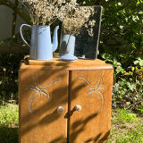 Table de chevet en bois deux portes