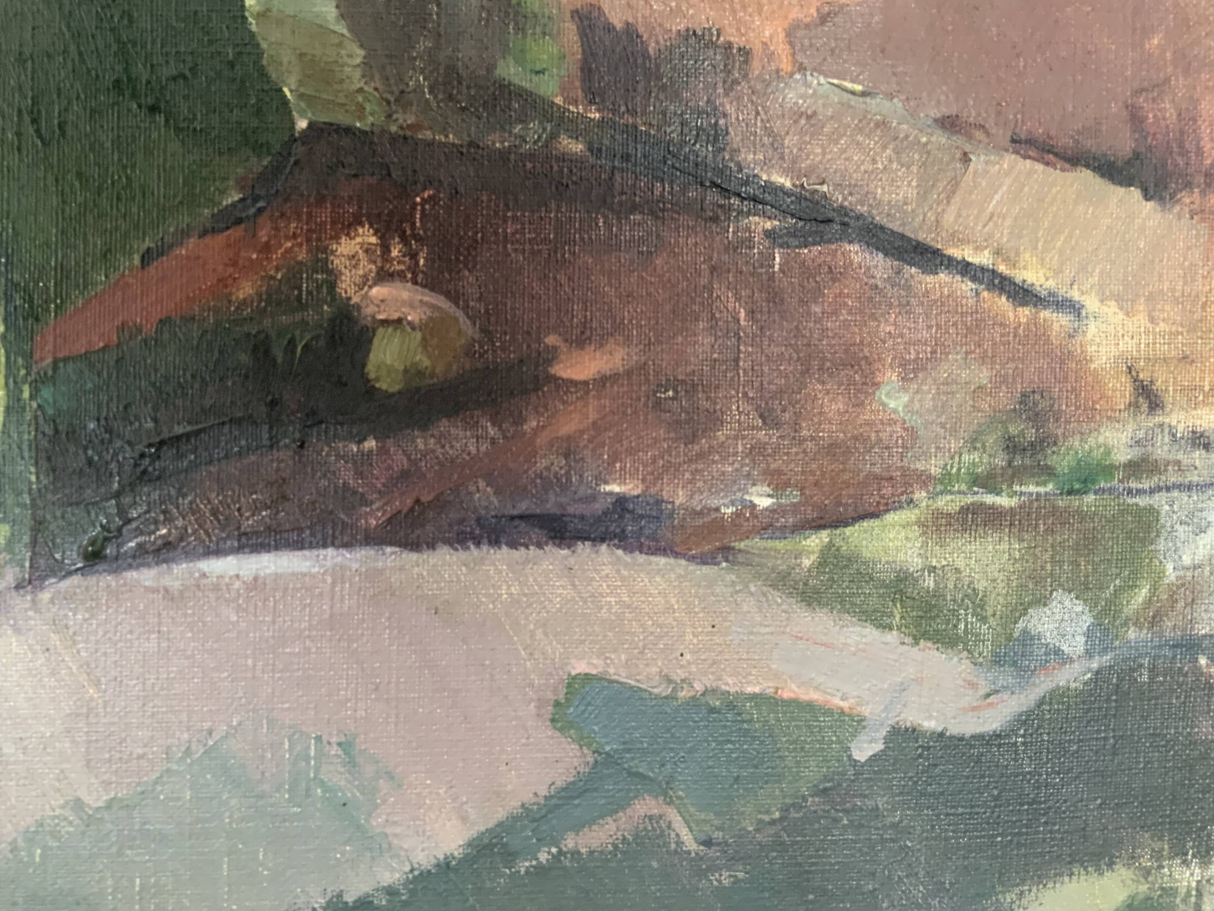 Vintage Oil on Canvas signed Modernist Gustav Adolf Johansson 1972