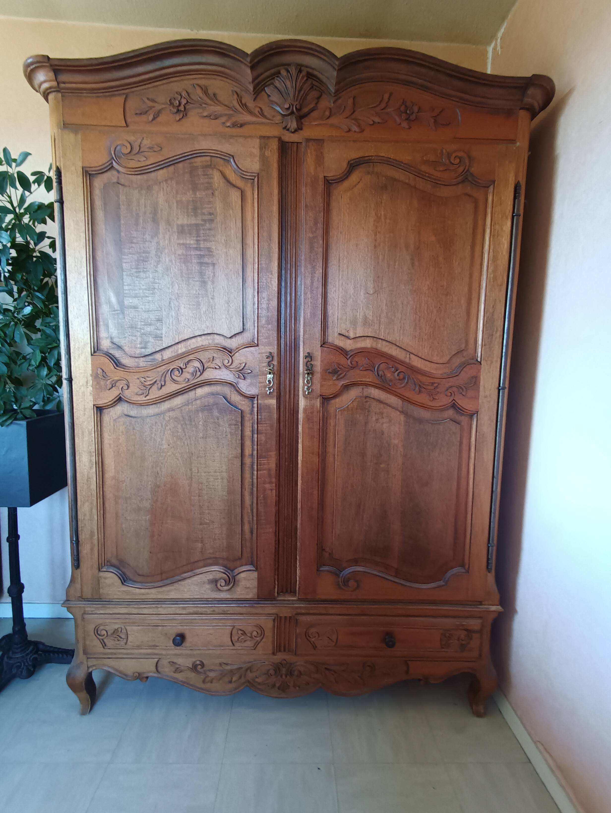Vintage solid wood wardrobe 150 to 200 years old.