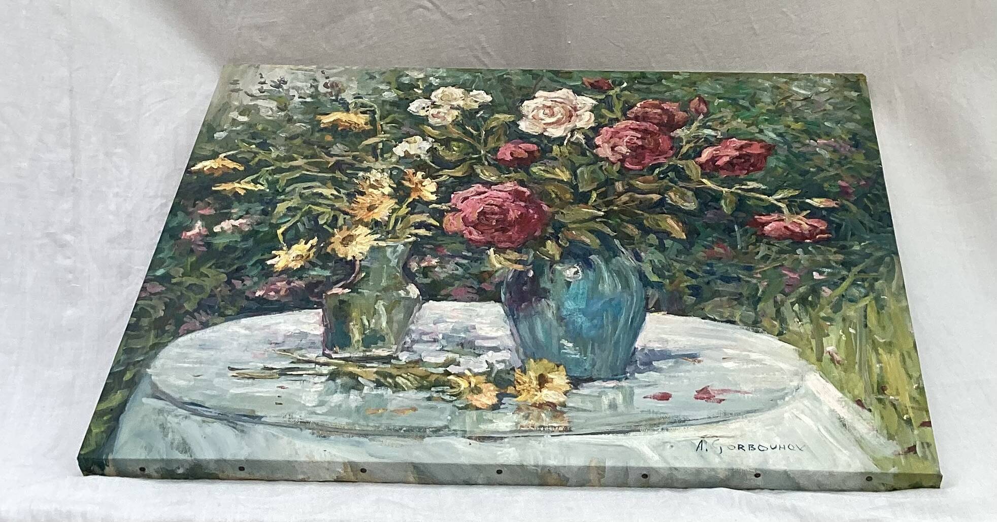 Signed painting Oil on canvas dimensions: height -50cm- width -60 cm-
