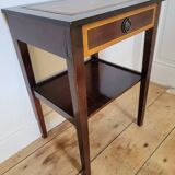 English pedestal table with leather top