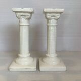 Pair of Greek column candlesticks