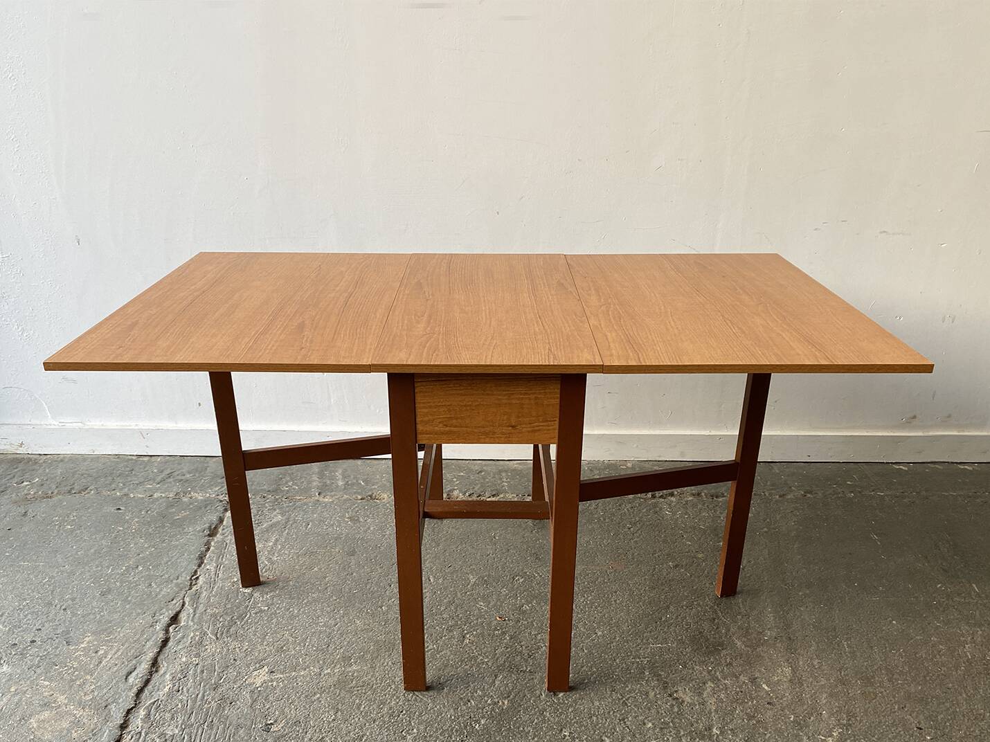 Mid-Century 1960s retro vintage large drop leaf table