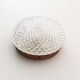 1970's Heavy round crystal glass wall sconce by Massive Belgium