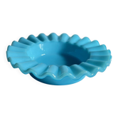 CENDRIER Vide-Poche Verre OPALIN Bleu VINTAGE