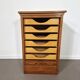 Vintage oak tambour cabinet | 1940s