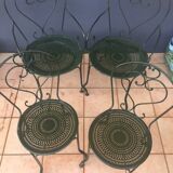 Sets of 2 chairs and 2 garden armchairs in wrought iron DU XXéme