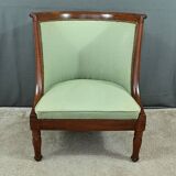 Mahogany Gondola Armchair, Empire Style – 19th Century