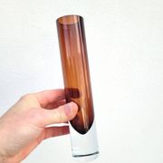 Vase soliflore couleur bronze, style 1970