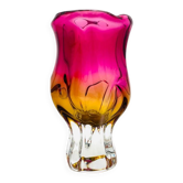 Vase - Sommerso - Josef Hospodka en cristal fuchsia et jaune ambré
