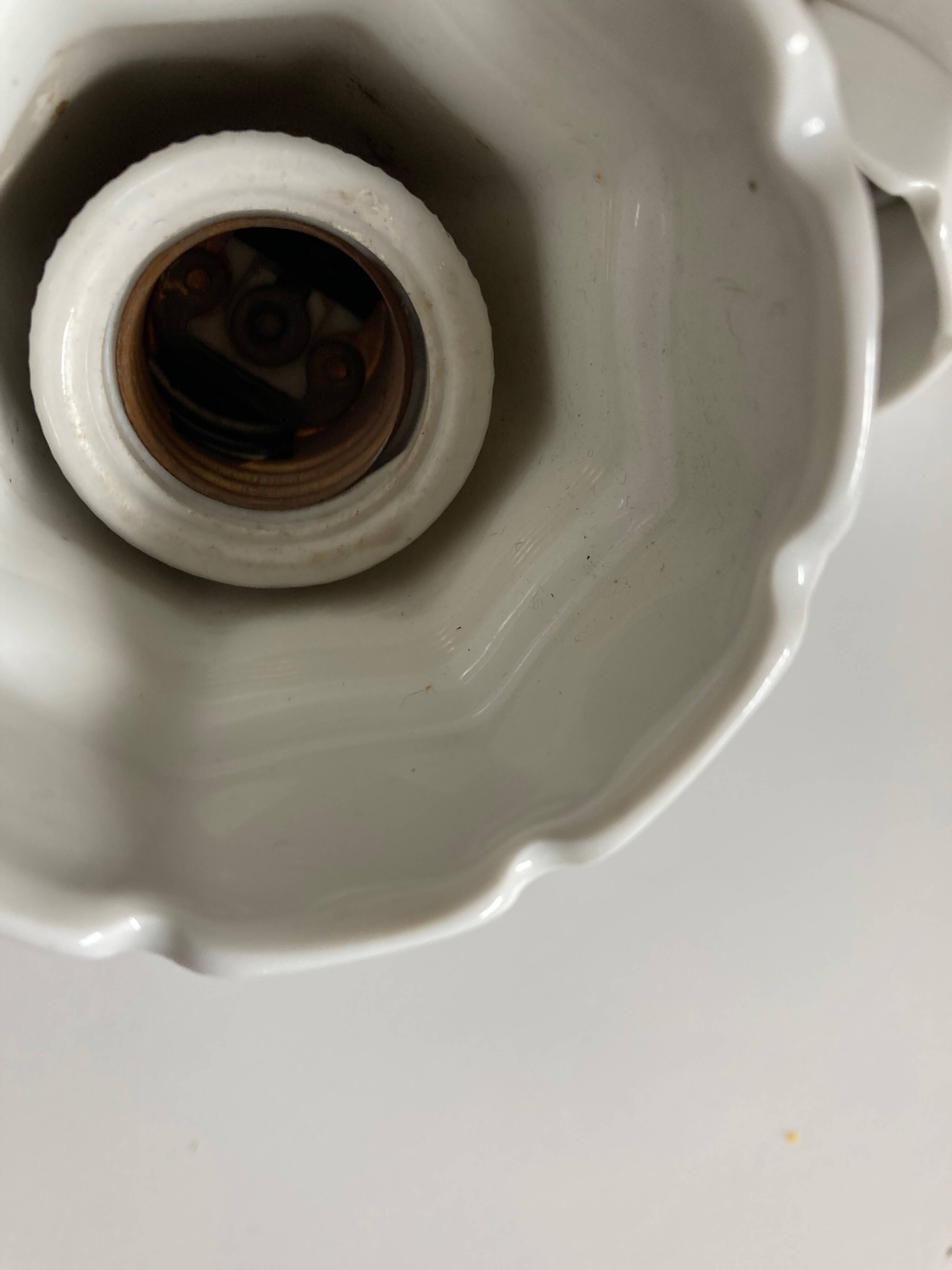 Pair of porcelain wall lights 1950 bathroom