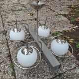 Chrome pendant light.