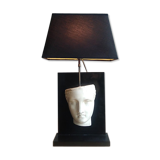 Antique-headed black marble lamp 1970/80